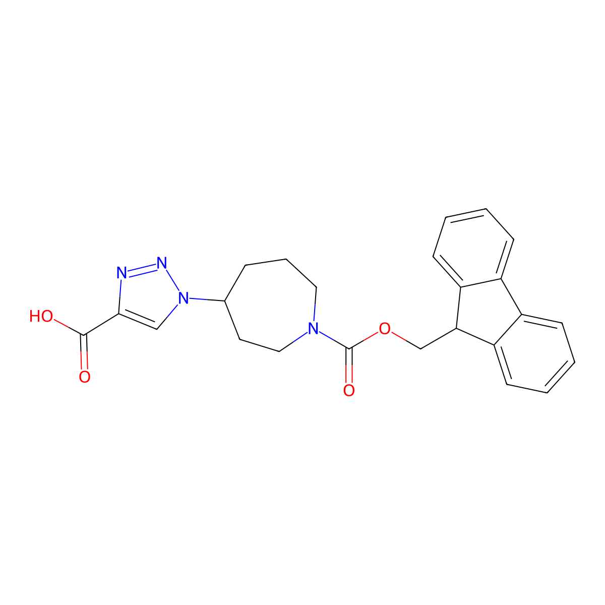 1-(1-{[(9H-fluoren-9-yl)methoxy]carbonyl}azepan-4-yl)-1H-1,2,3-triazole-4-carboxylic acid molecular structure, CAS 2137578-44-8