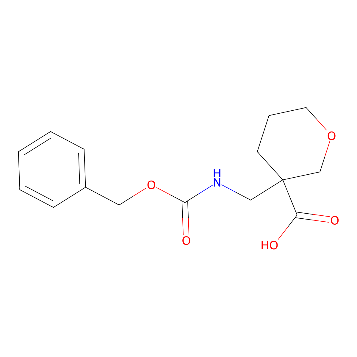 3-({[(Benzyloxy)carbonyl]amino}methyl)oxane-3-carboxylic acid molecular structure, CAS 2137578-78-8