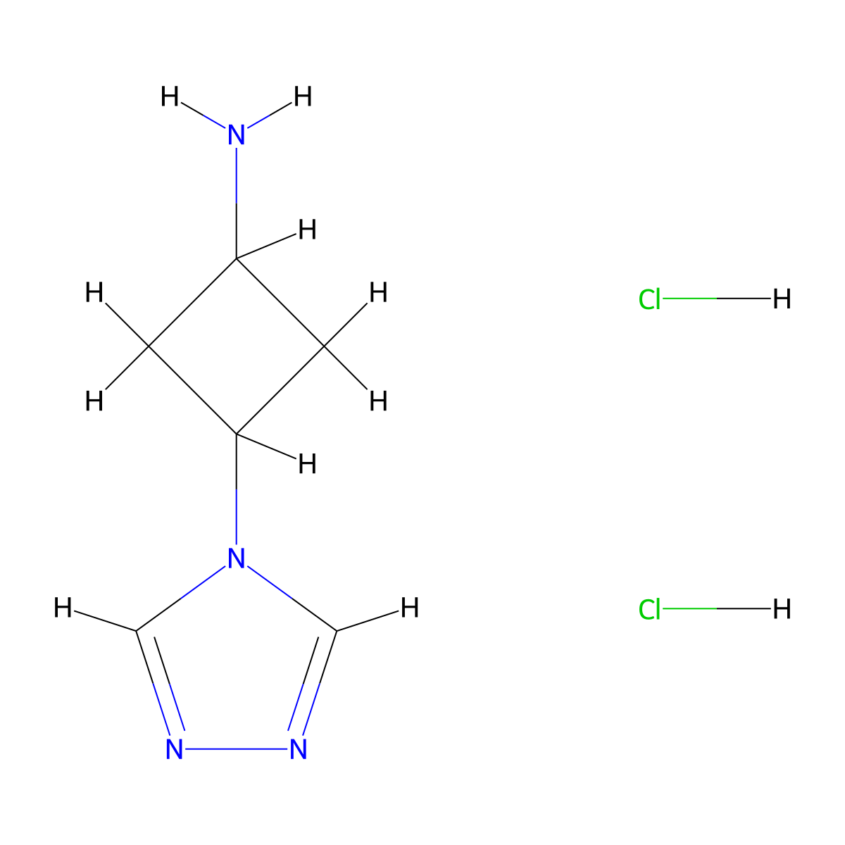 3-(4H-1,2,4-triazol-4-yl)cyclobutan-1-amine dihydrochloride molecular structure, CAS 2137579-11-2