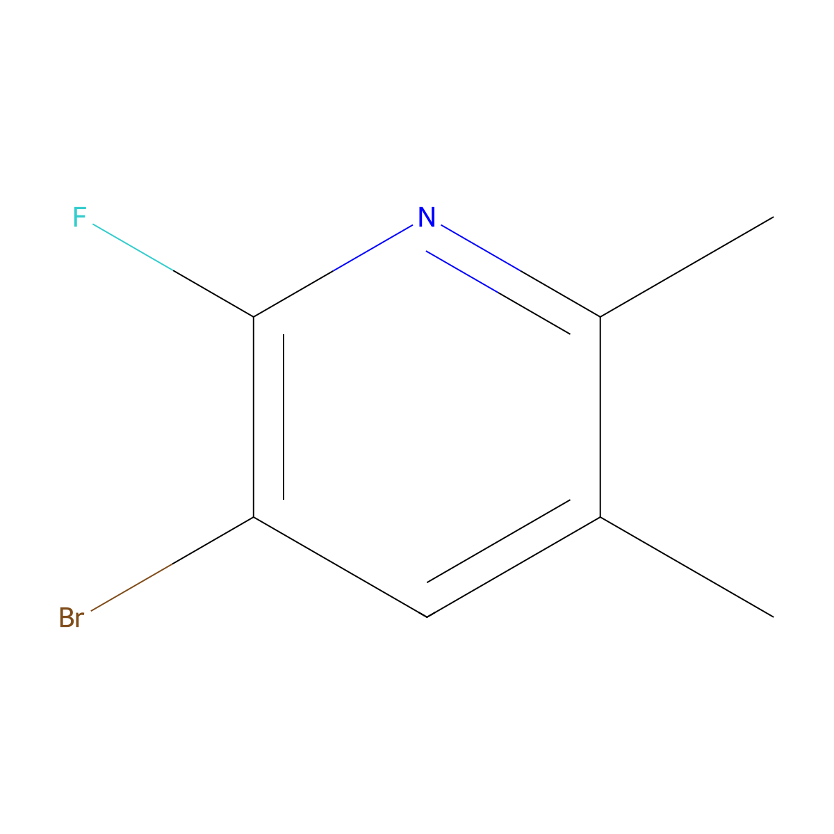 3-Bromo-2-fluoro-5,6-dimethylpyridine molecular structure, CAS 2137579-23-6