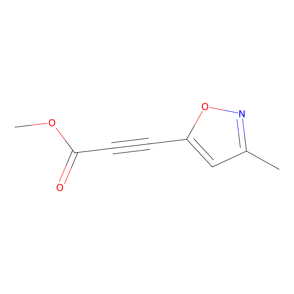 Methyl 3-(3-methyl-1,2-oxazol-5-yl)prop-2-ynoate molecular structure, CAS 2137579-32-7