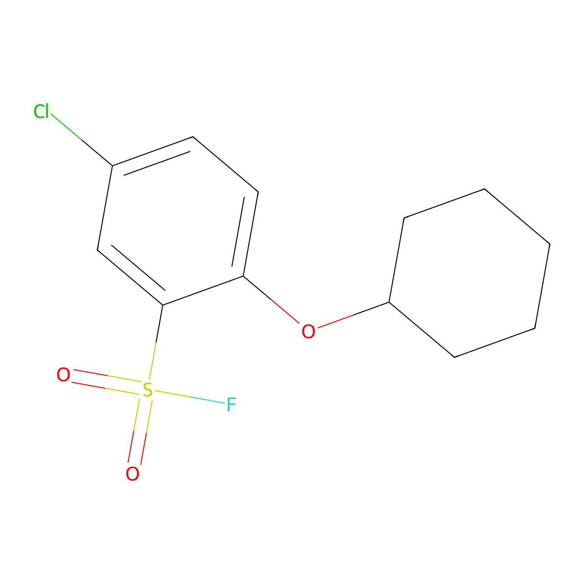 5-Chloro-2-(cyclohexyloxy)benzene-1-sulfonyl fluoride molecular structure, CAS 2137579-58-7