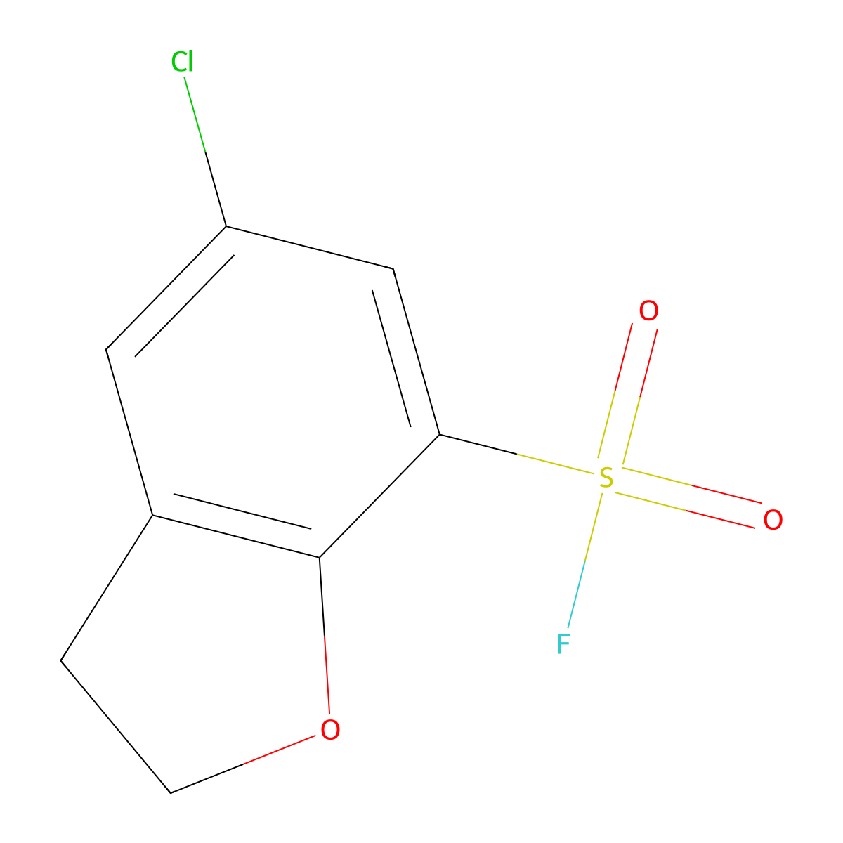 5-Chloro-2,3-dihydro-1-benzofuran-7-sulfonyl fluoride molecular structure, CAS 2137579-63-4