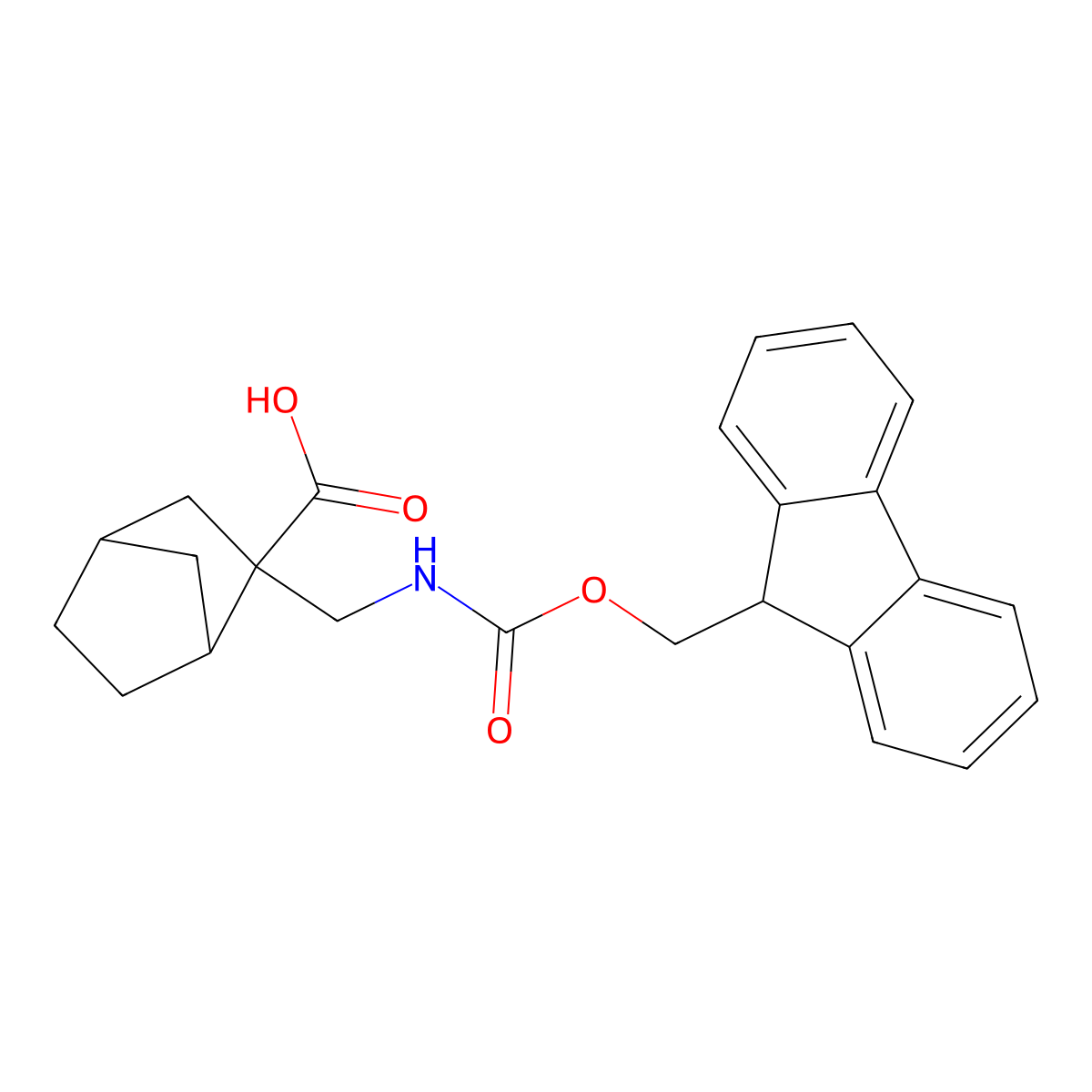 2-[({[(9H-fluoren-9-yl)methoxy]carbonyl}amino)methyl]bicyclo[2.2.1]heptane-2-carboxylic acid molecular structure, CAS 2137579-64-5