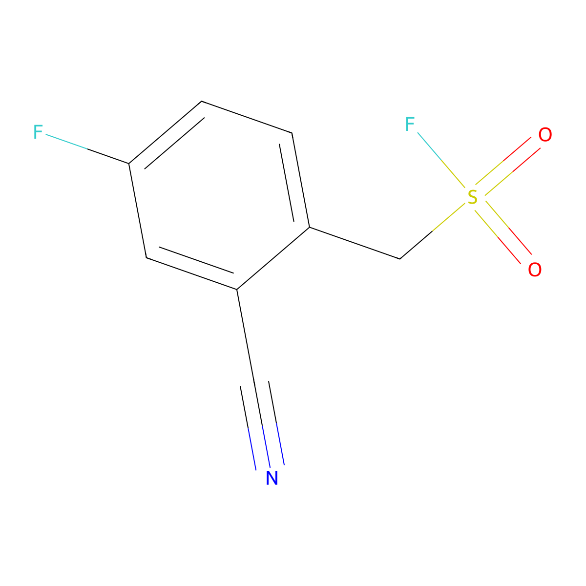 (2-Cyano-4-fluorophenyl)methanesulfonyl fluoride molecular structure, CAS 2137579-71-4