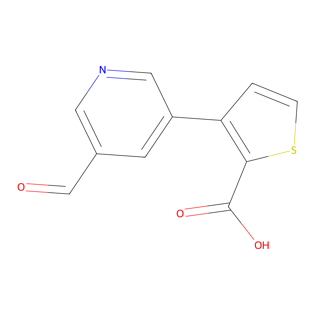 3-(5-Formylpyridin-3-yl)thiophene-2-carboxylic acid molecular structure, CAS 2137579-82-7