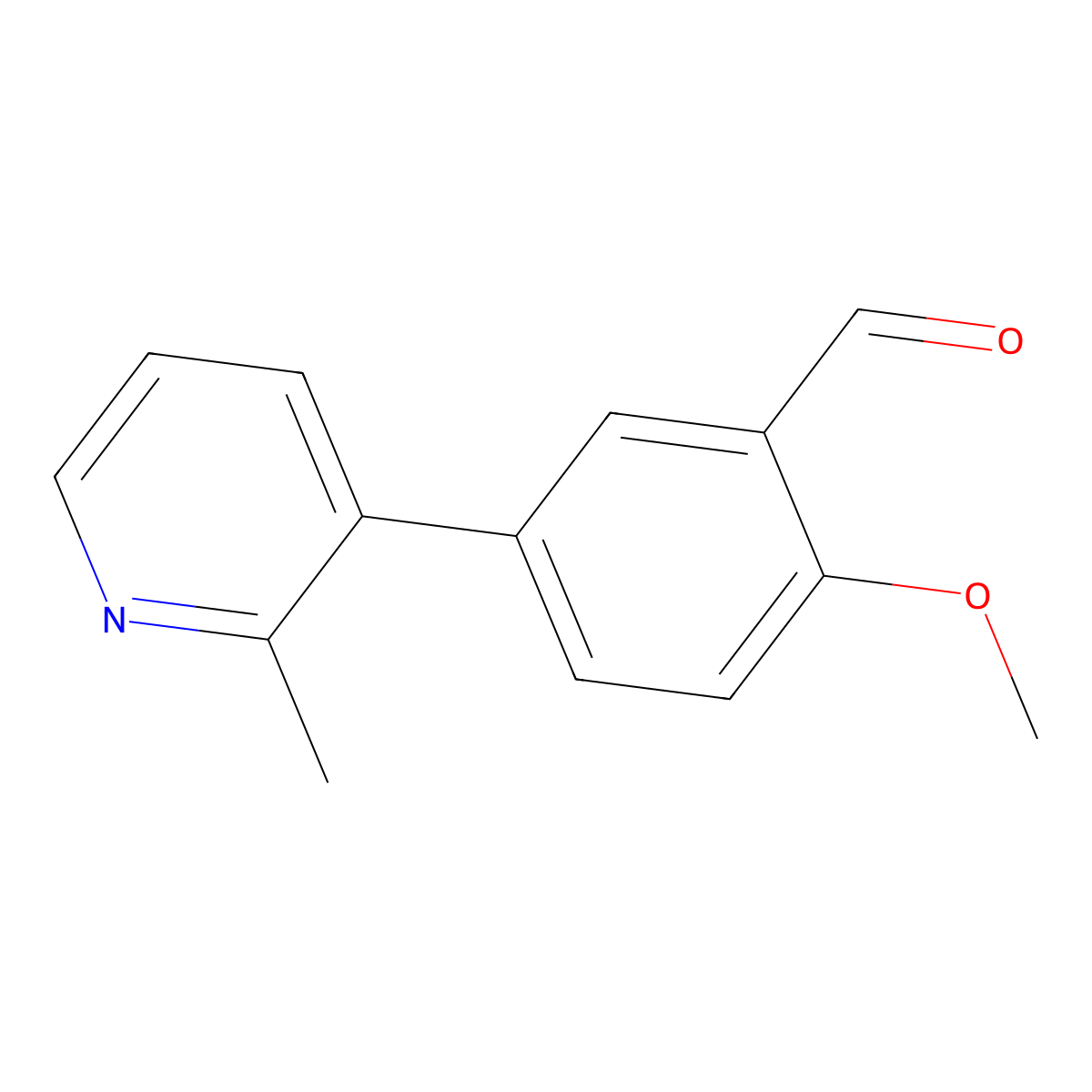 2-Methoxy-5-(2-methylpyridin-3-yl)benzaldehyde molecular structure, CAS 2137579-93-0