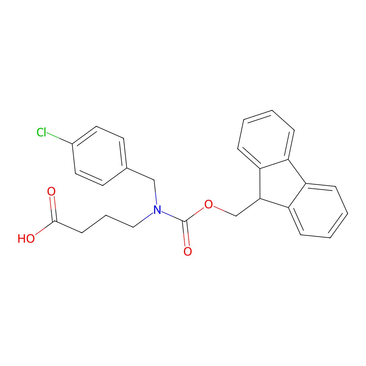 4-{[(4-chlorophenyl)methyl][(9H-fluoren-9-ylmethoxy)carbonyl]amino}butanoic acid molecular structure, CAS 2137580-02-8