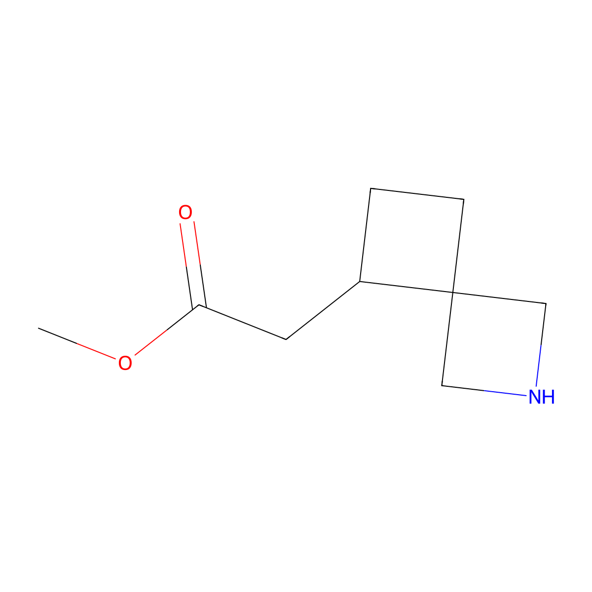 Methyl 2-{2-azaspiro[3.3]heptan-5-yl}acetate molecular structure, CAS 2137580-21-1