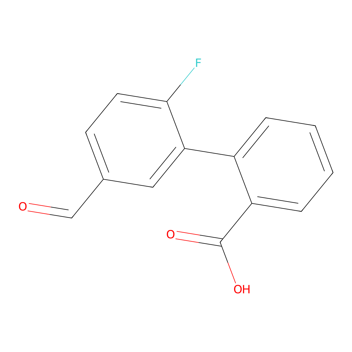 2-(2-Fluoro-5-formylphenyl)benzoic acid molecular structure, CAS 2137580-24-4