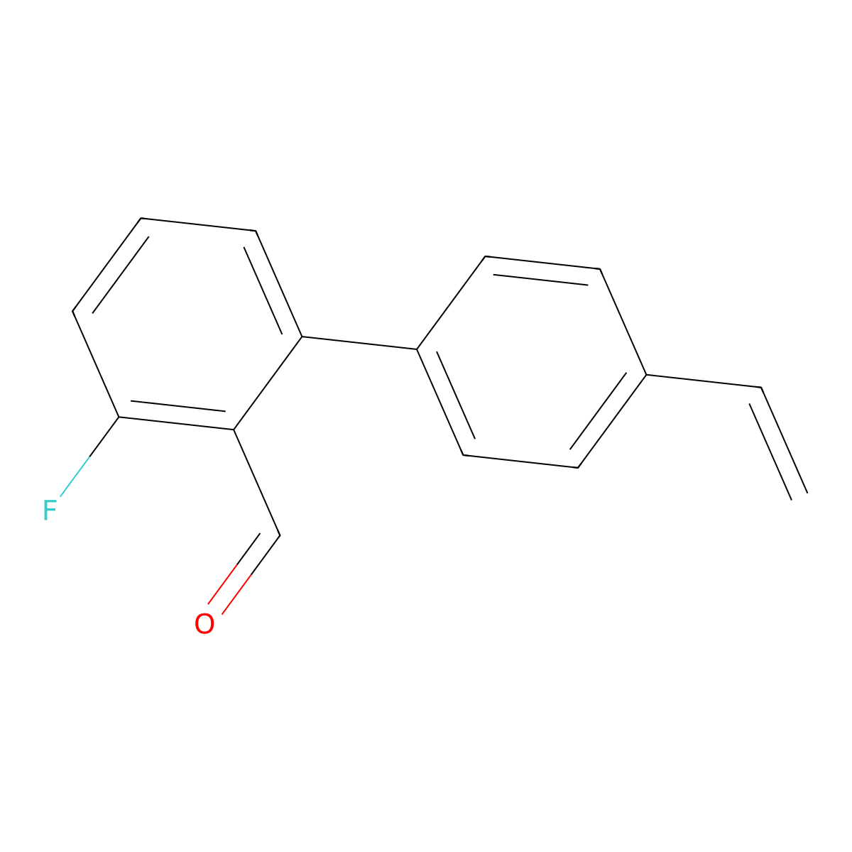 2-(4-Ethenylphenyl)-6-fluorobenzaldehyde molecular structure, CAS 2137580-33-5