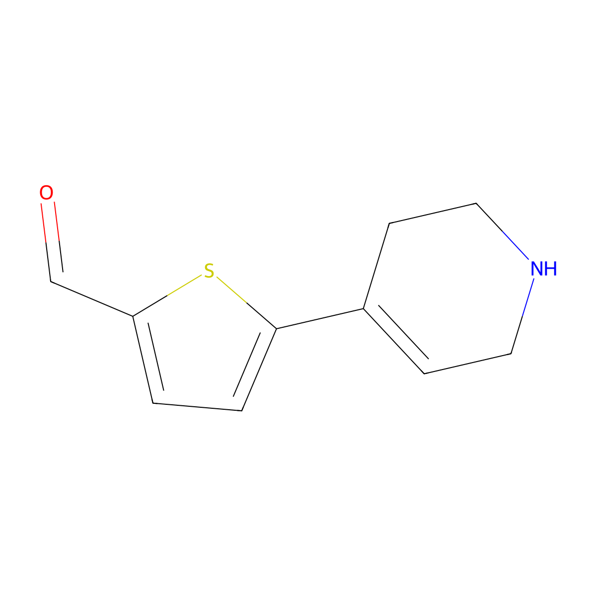 5-(1,2,3,6-Tetrahydropyridin-4-yl)thiophene-2-carbaldehyde molecular structure, CAS 2137581-12-3