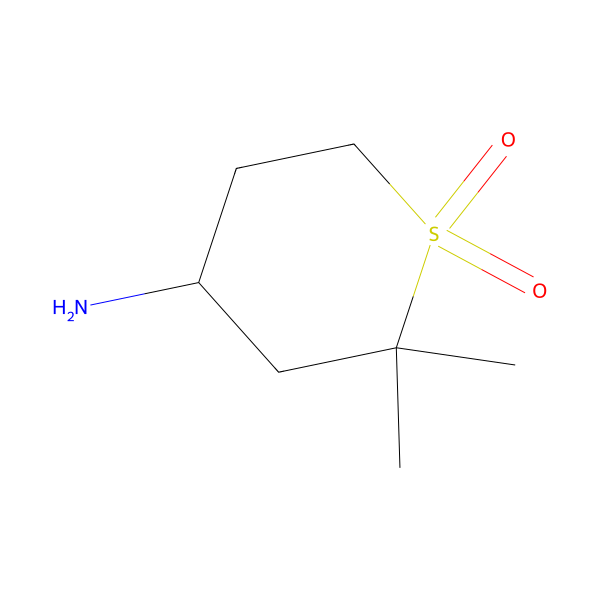 4-Amino-2,2-dimethyl-1lambda6-thiane-1,1-dione molecular structure, CAS 2137581-16-7
