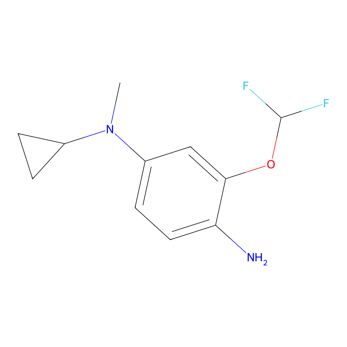 N1-cyclopropyl-3-(difluoromethoxy)-N1-methylbenzene-1,4-diamine molecular structure, CAS 2137582-47-7