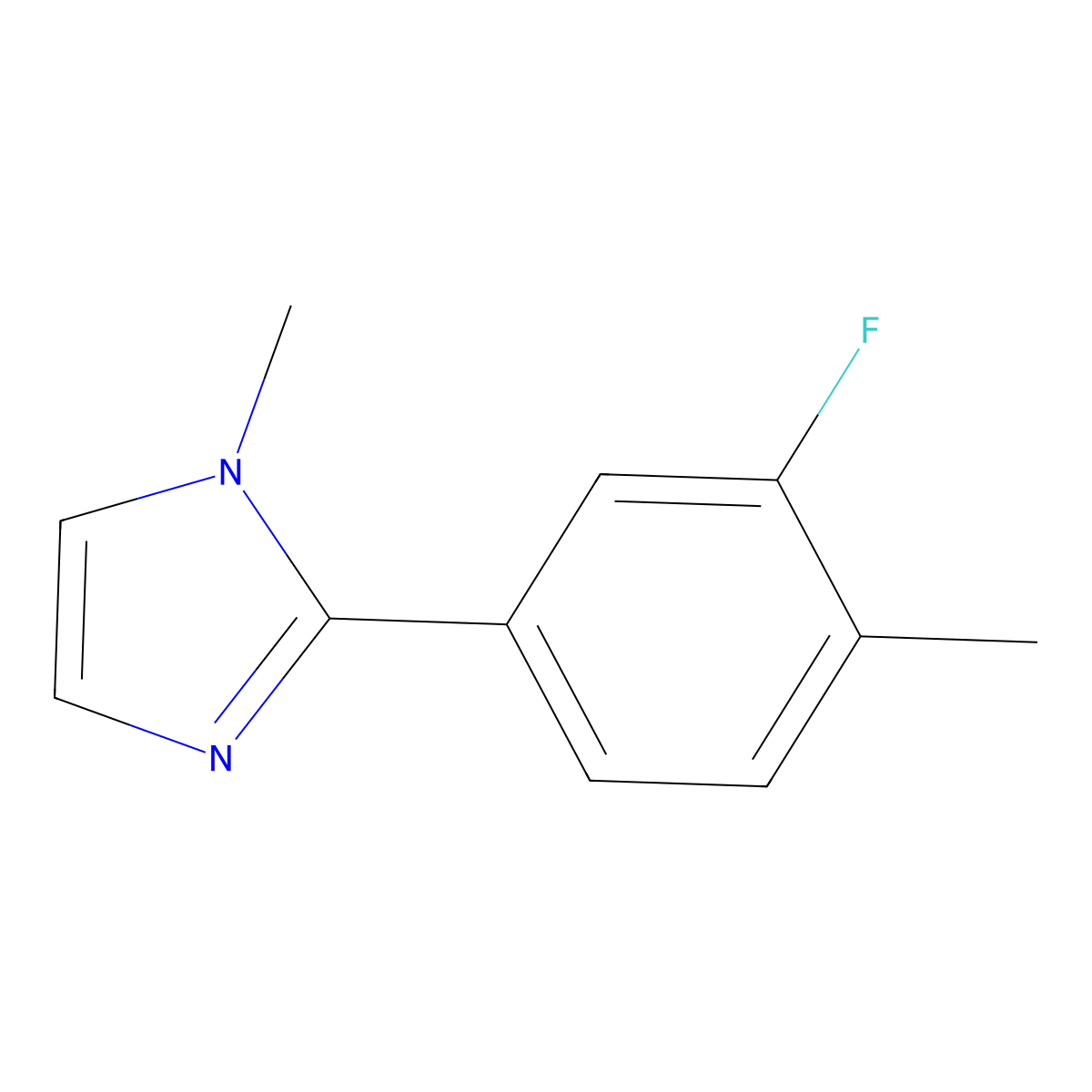 2-(3-fluoro-4-methylphenyl)-1-methyl-1H-imidazole molecular structure, CAS 2137582-66-0