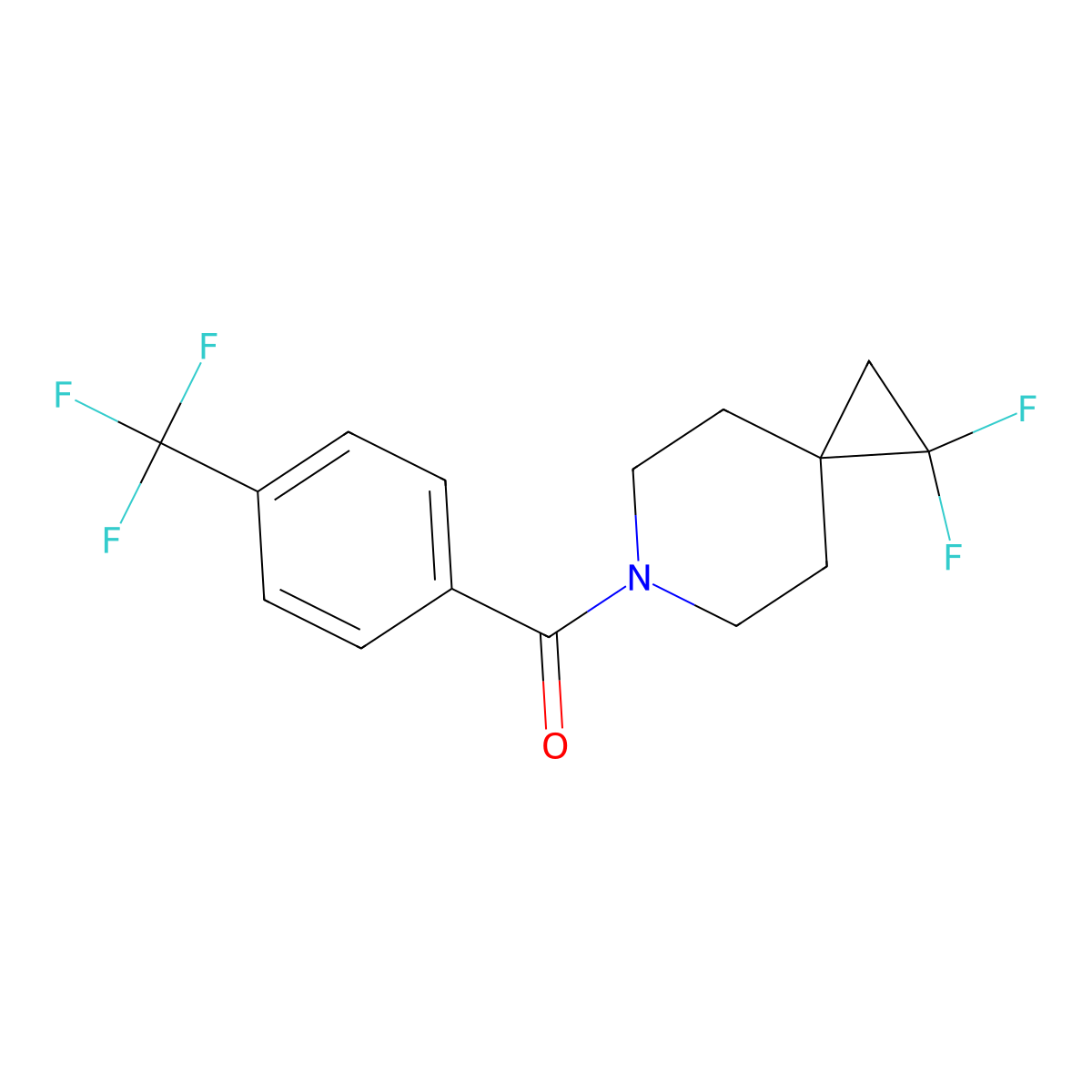 1,1-Difluoro-6-[4-(trifluoromethyl)benzoyl]-6-azaspiro[2.5]octane molecular structure, CAS 2137582-70-6