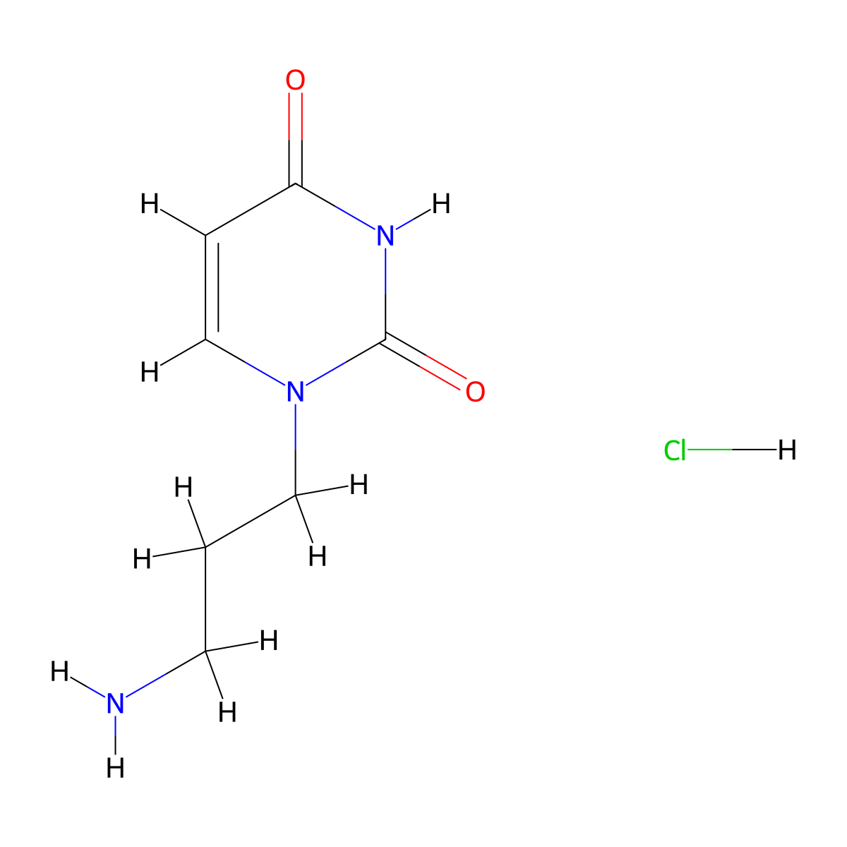 1-(3-Aminopropyl)-1,2,3,4-tetrahydropyrimidine-2,4-dione hydrochloride molecular structure, CAS 2137582-81-9