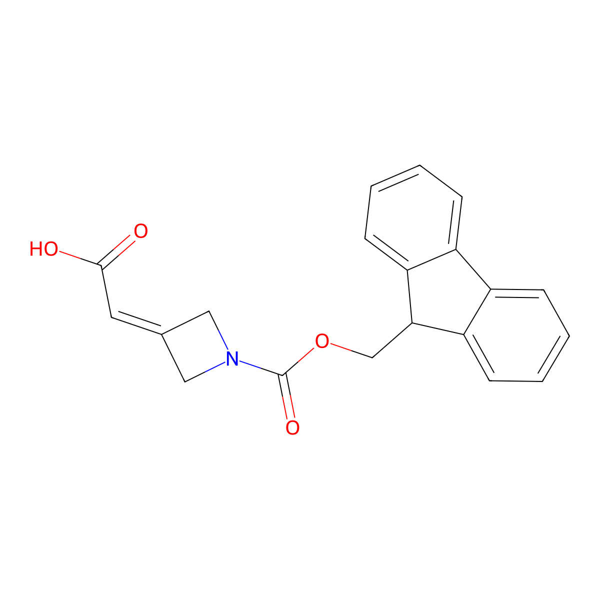 2-(1-{[(9H-fluoren-9-yl)methoxy]carbonyl}azetidin-3-ylidene)acetic acid molecular structure, CAS 2137583-07-2