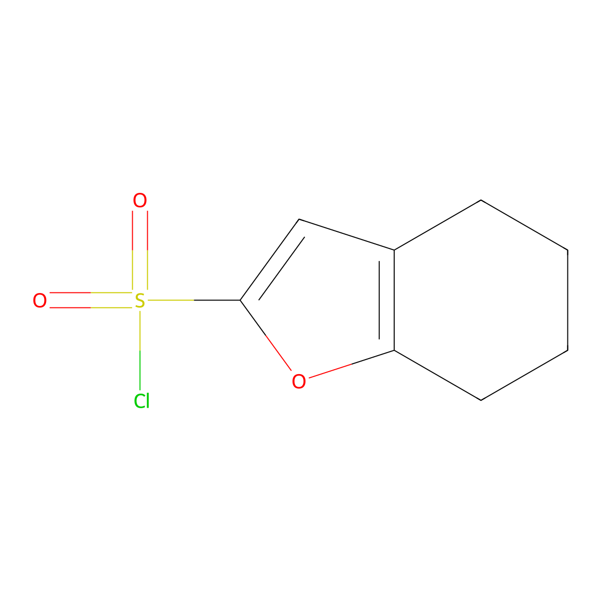 4,5,6,7-Tetrahydro-1-benzofuran-2-sulfonyl chloride molecular structure, CAS 2137583-33-4