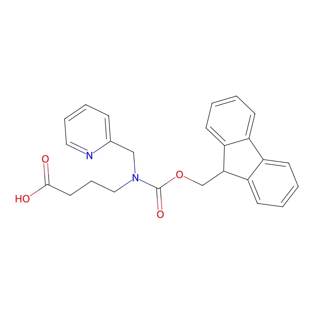 4-({[(9H-fluoren-9-yl)methoxy]carbonyl}[(pyridin-2-yl)methyl]amino)butanoic acid molecular structure, CAS 2137584-36-0