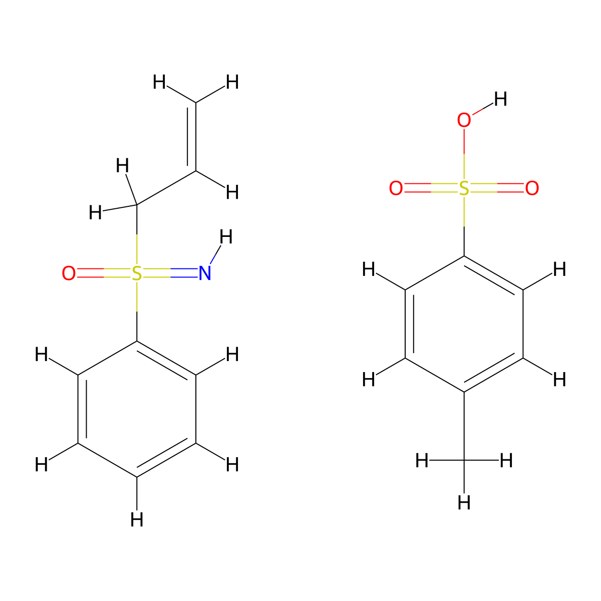 4-Methylbenzene-1-sulfonic acid, imino(phenyl)(prop-2-en-1-yl)-lambda6-sulfanone molecular structure, CAS 2137584-91-7