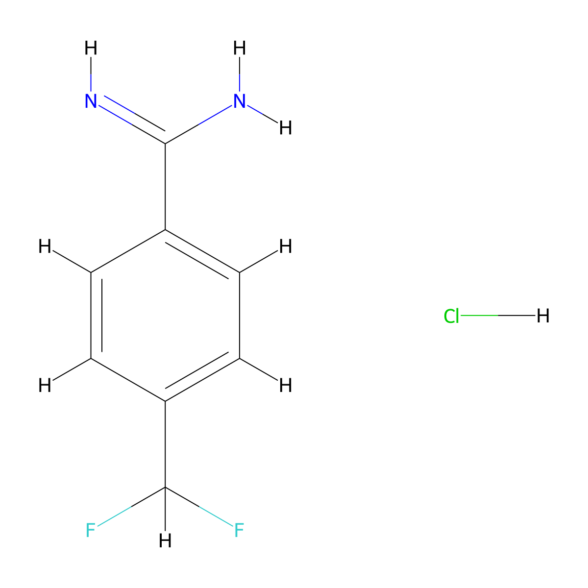 4-(Difluoromethyl)benzene-1-carboximidamide hydrochloride molecular structure, CAS 2137586-09-3