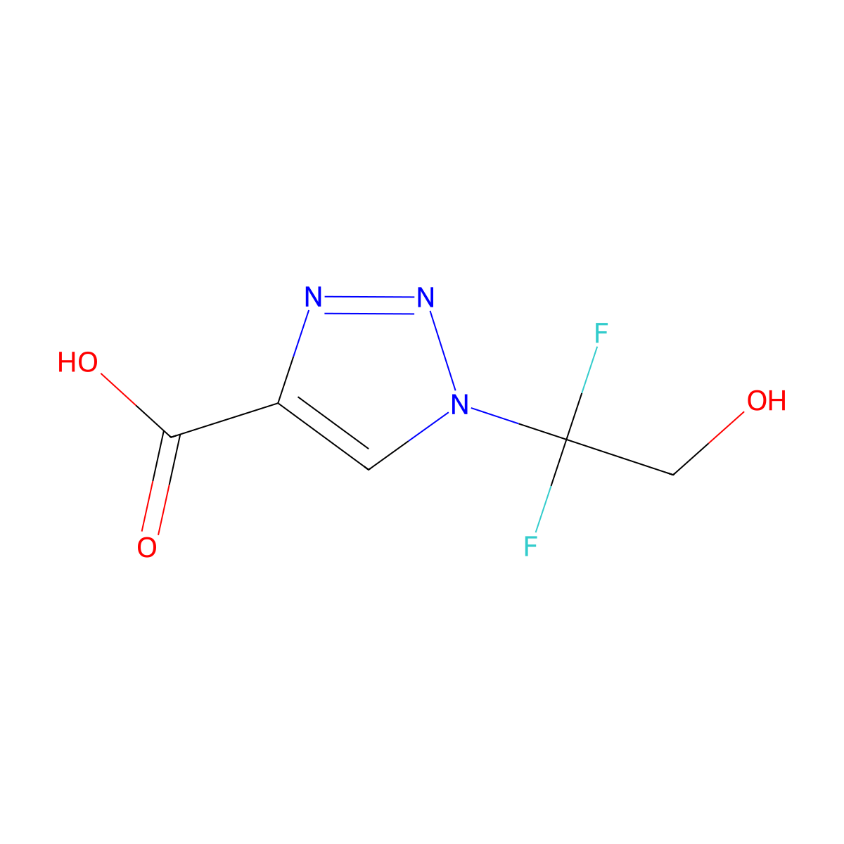1-(1,1-difluoro-2-hydroxyethyl)-1H-1,2,3-triazole-4-carboxylic acid molecular structure, CAS 2137586-19-5