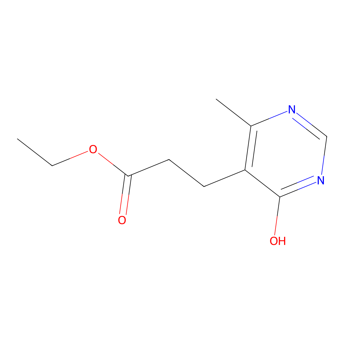 Ethyl 3-(4-hydroxy-6-methylpyrimidin-5-YL)propanoate molecular structure, CAS 2137588-56-6