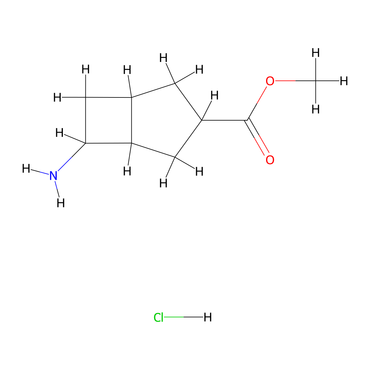 Methyl 6-aminobicyclo[3.2.0]heptane-3-carboxylate hydrochloride molecular structure, CAS 2137588-73-7