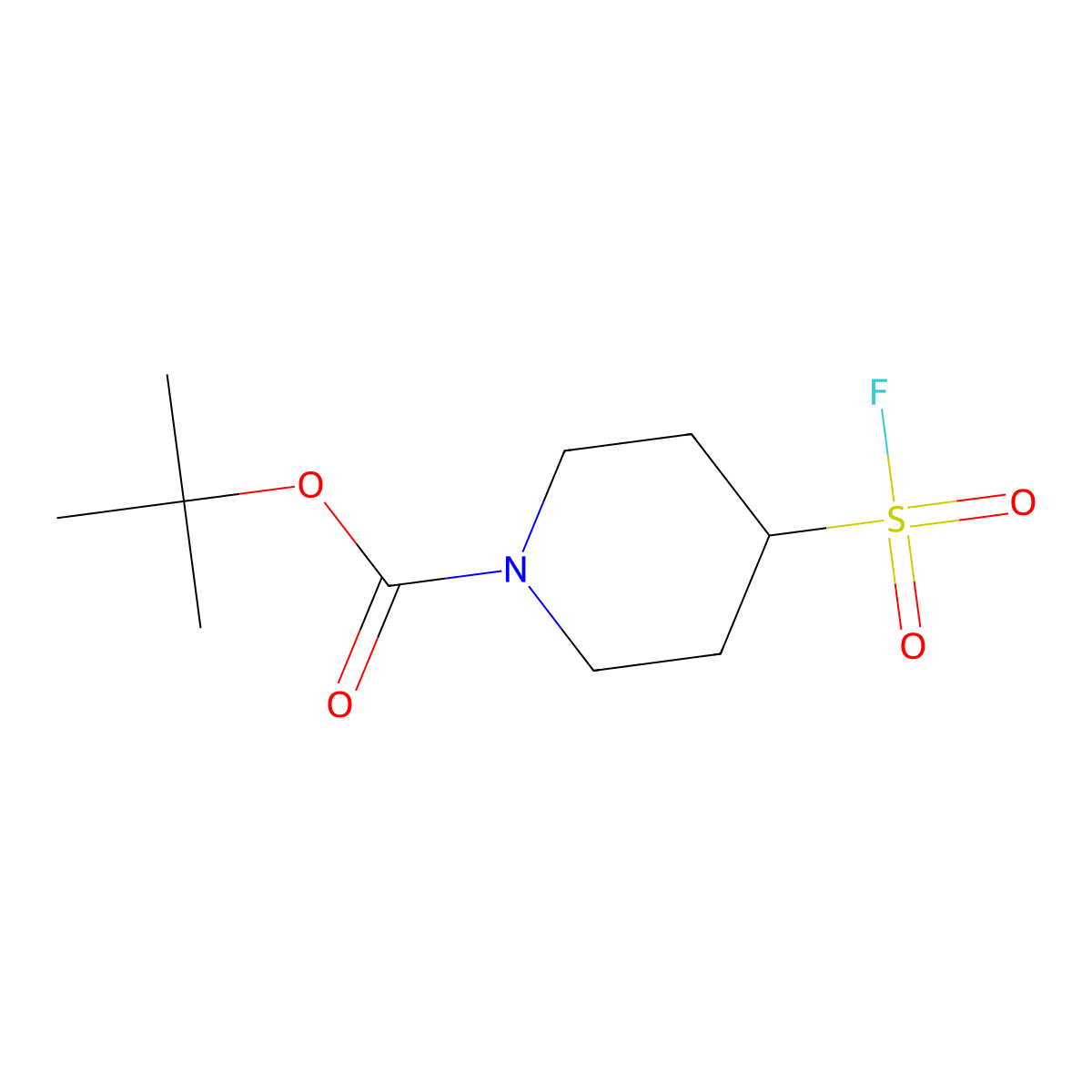 Tert-butyl 4-(fluorosulfonyl)piperidine-1-carboxylate molecular structure, CAS 2137589-84-3