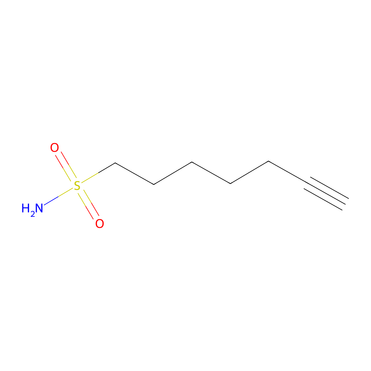 Hept-6-yne-1-sulfonamide molecular structure, CAS 2137590-08-8