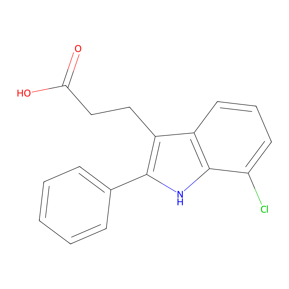 3-(7-Chloro-2-phenyl-1H-indol-3-yl)propanoic acid molecular structure, CAS 2137590-57-7