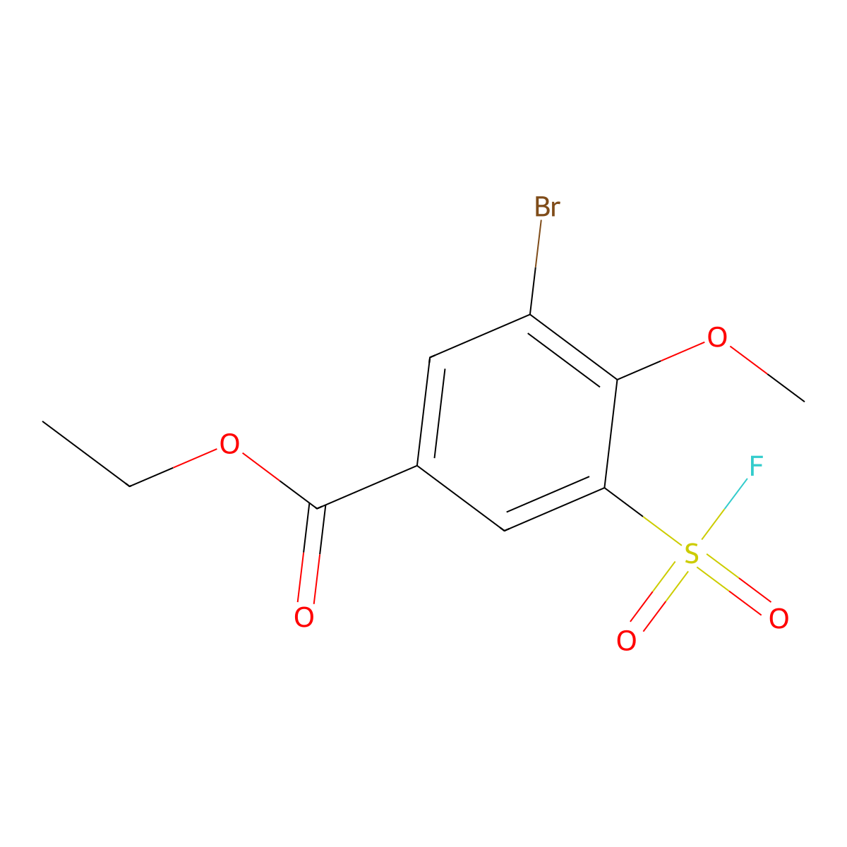 Ethyl 3-bromo-5-(fluorosulfonyl)-4-methoxybenzoate molecular structure, CAS 2137591-33-2