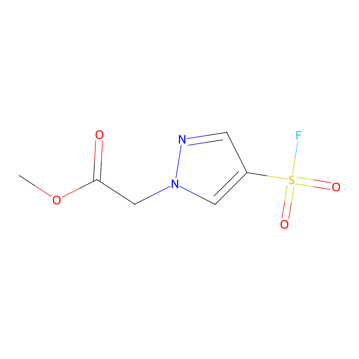 methyl 2-[4-(fluorosulfonyl)-1H-pyrazol-1-yl]acetate molecular structure, CAS 2137591-37-6
