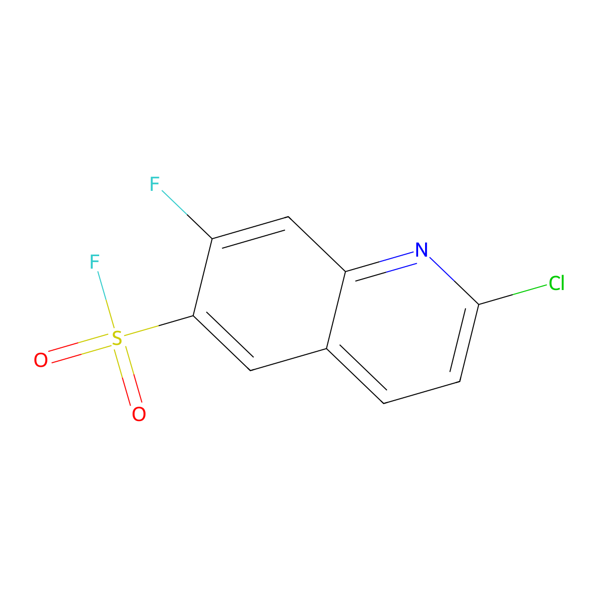 2-Chloro-7-fluoroquinoline-6-sulfonyl fluoride molecular structure, CAS 2137591-51-4