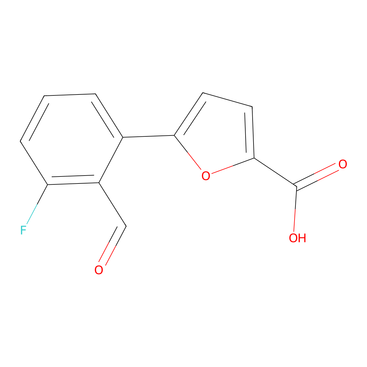 5-(3-Fluoro-2-formylphenyl)furan-2-carboxylic acid molecular structure, CAS 2137591-69-4
