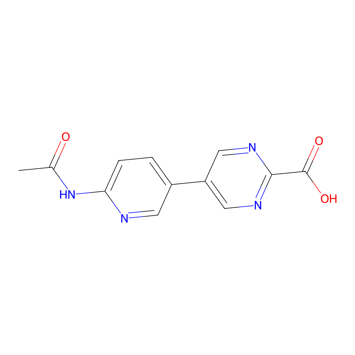 5-(6-Acetamidopyridin-3-yl)pyrimidine-2-carboxylic acid molecular structure, CAS 2137591-78-5
