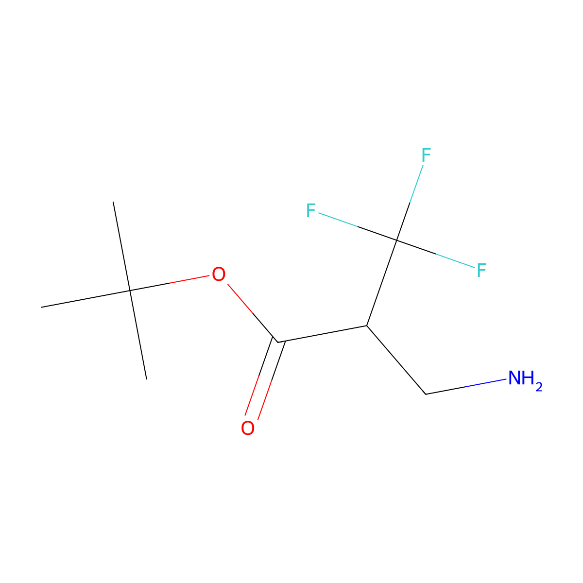 Tert-butyl 3-amino-2-(trifluoromethyl)propanoate molecular structure, CAS 2137592-07-3
