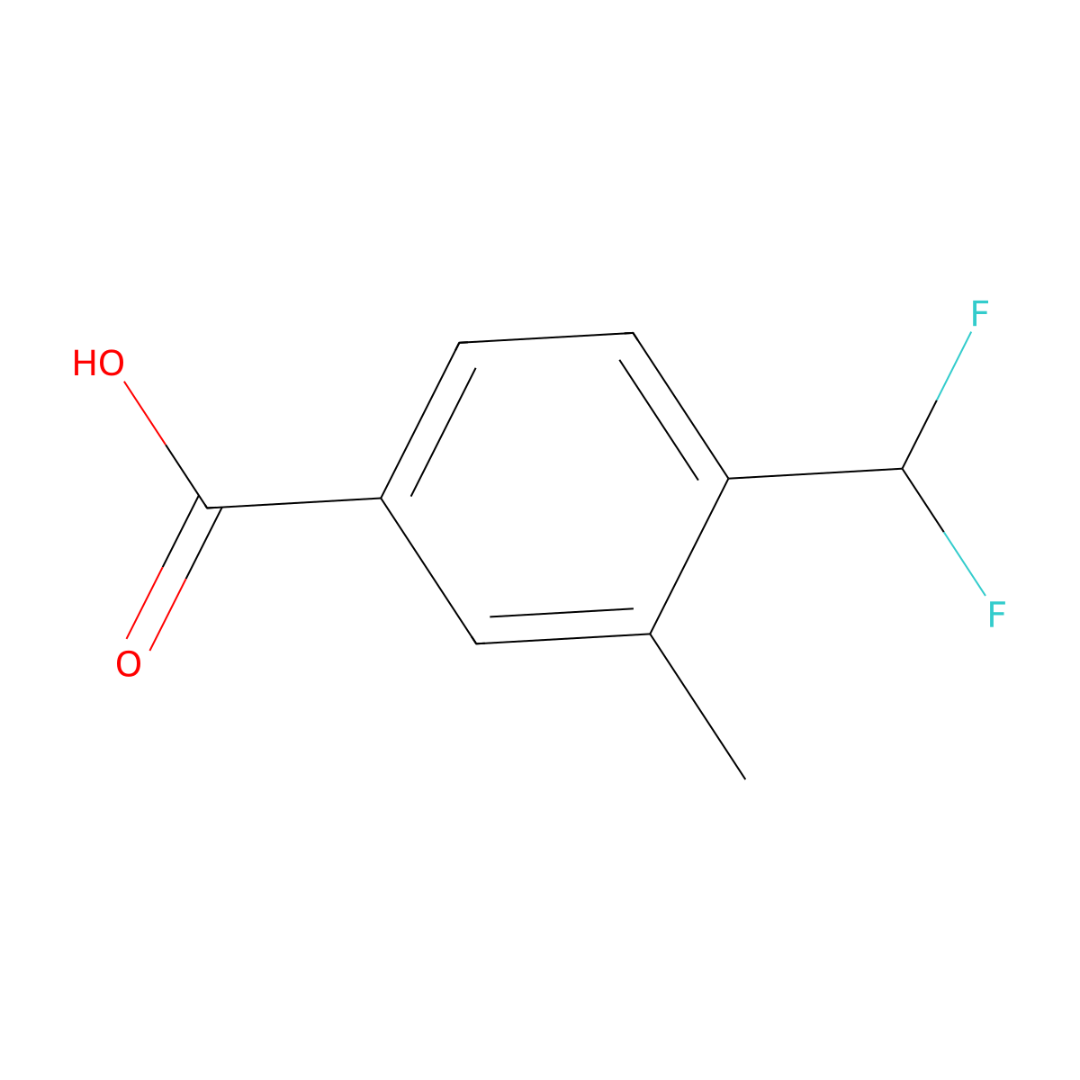 4-(Difluoromethyl)-3-methylbenzoic acid molecular structure, CAS 2137592-15-3
