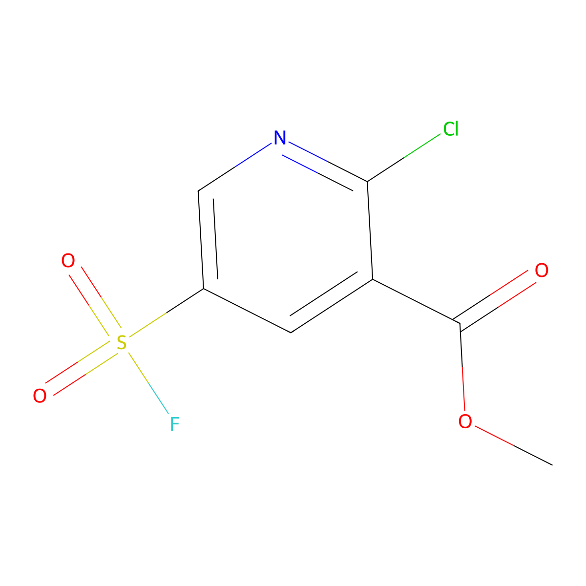 Methyl 2-chloro-5-(fluorosulfonyl)pyridine-3-carboxylate molecular structure, CAS 2137592-29-9