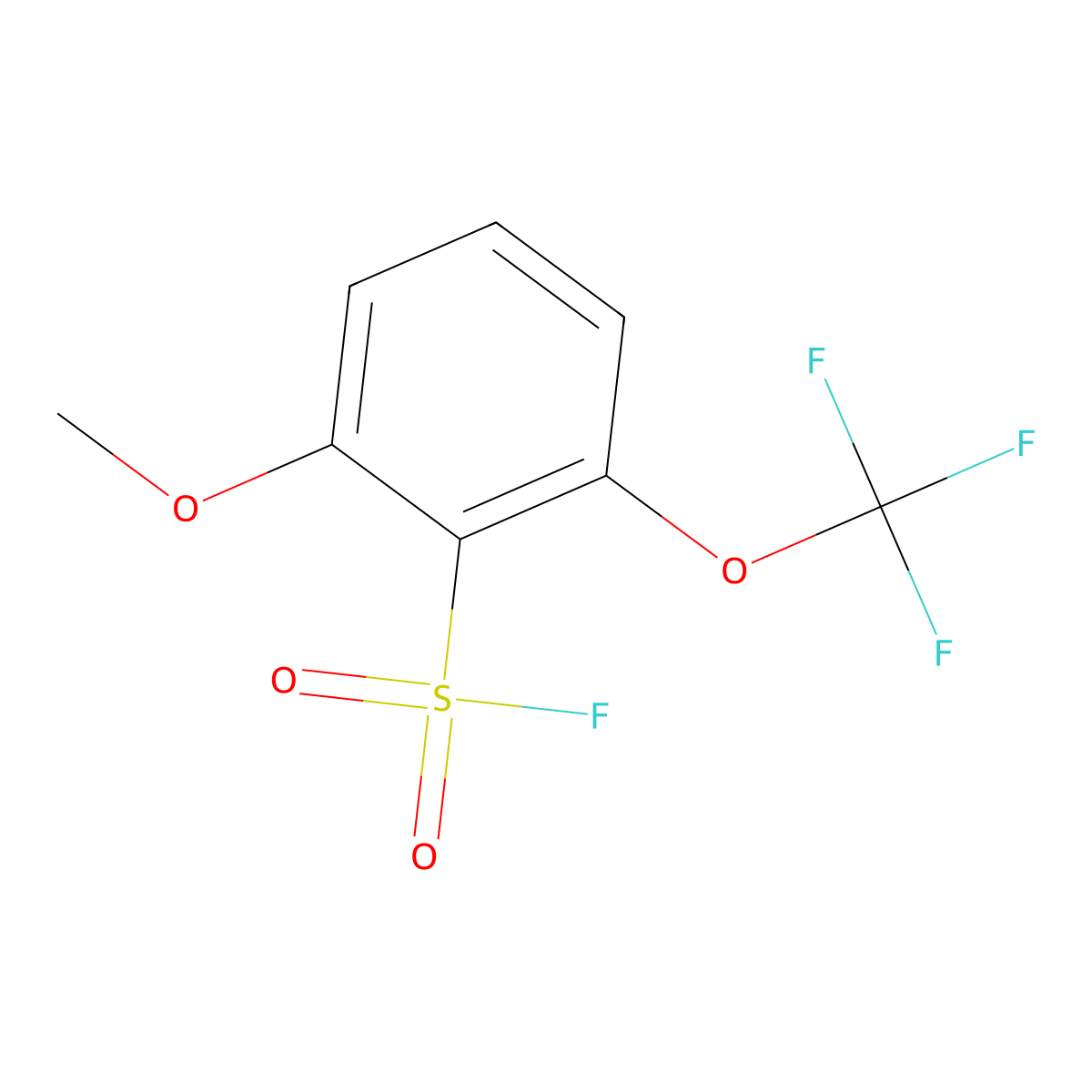 2-Methoxy-6-(trifluoromethoxy)benzene-1-sulfonyl fluoride molecular structure, CAS 2137592-50-6