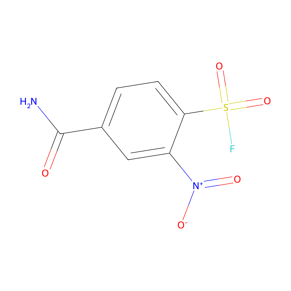 4-Carbamoyl-2-nitrobenzene-1-sulfonyl fluoride molecular structure, CAS 2137592-61-9