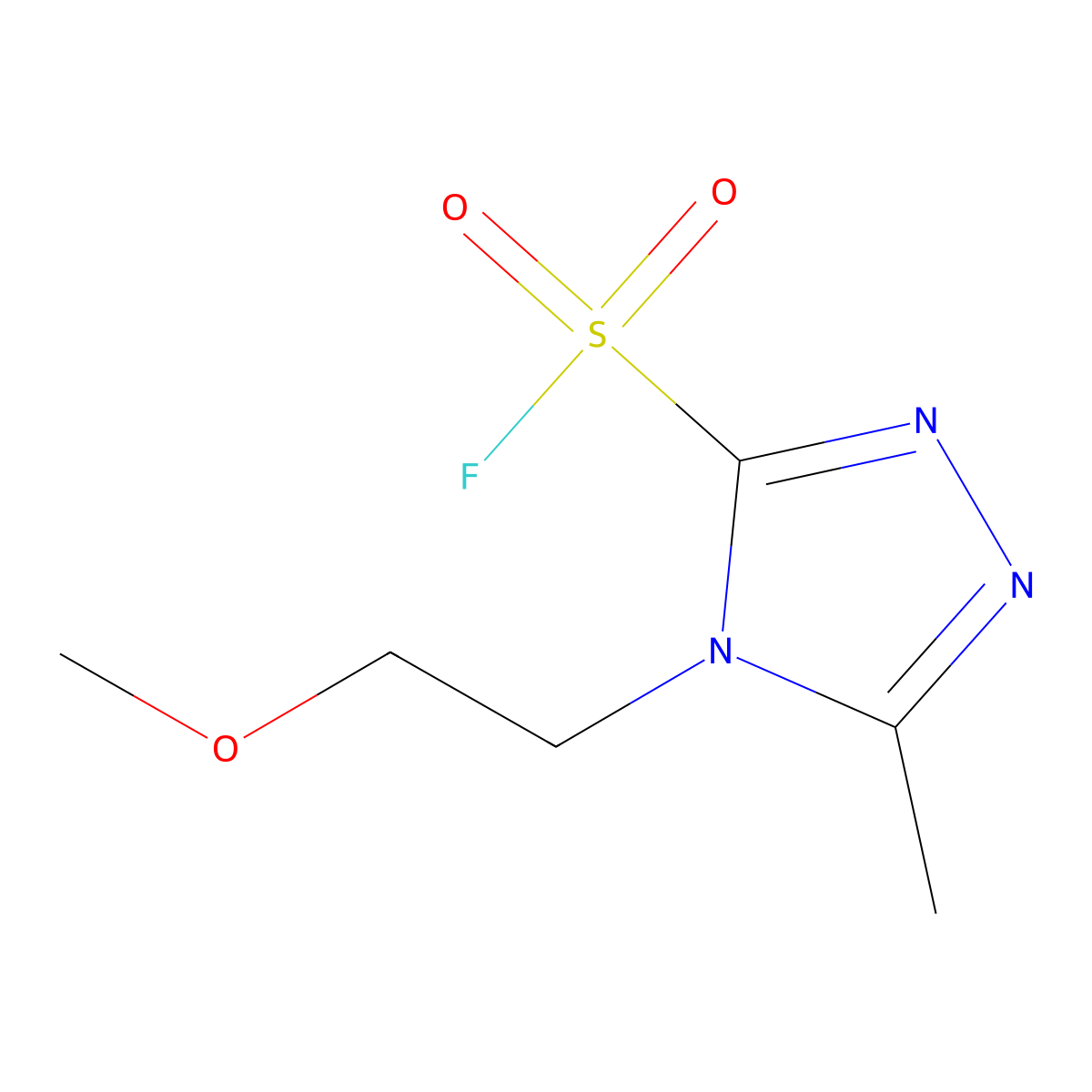 4-(2-methoxyethyl)-5-methyl-4H-1,2,4-triazole-3-sulfonylfluoride molecular structure, CAS 2137592-63-1