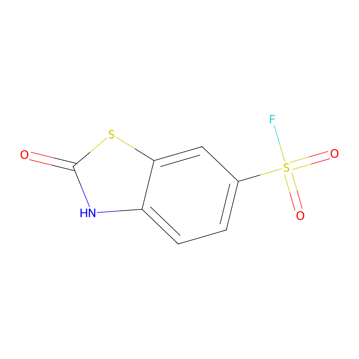 2-Oxo-2,3-dihydro-1,3-benzothiazole-6-sulfonyl fluoride molecular structure, CAS 2137592-66-4