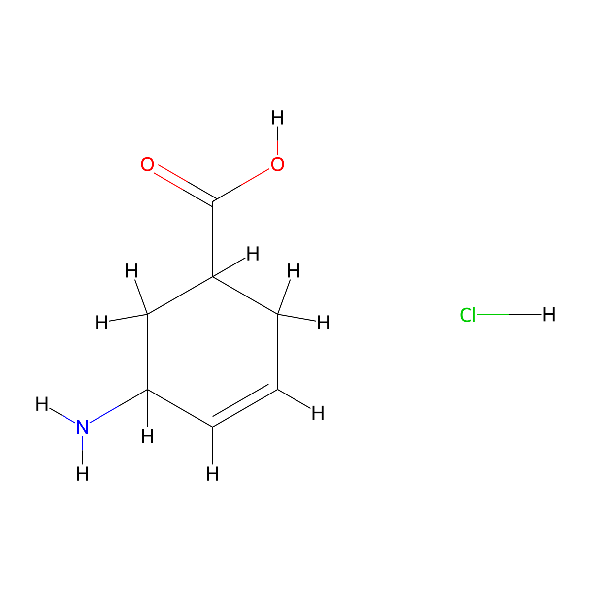 5-Aminocyclohex-3-ene-1-carboxylic acid hydrochloride molecular structure, CAS 2137592-71-1