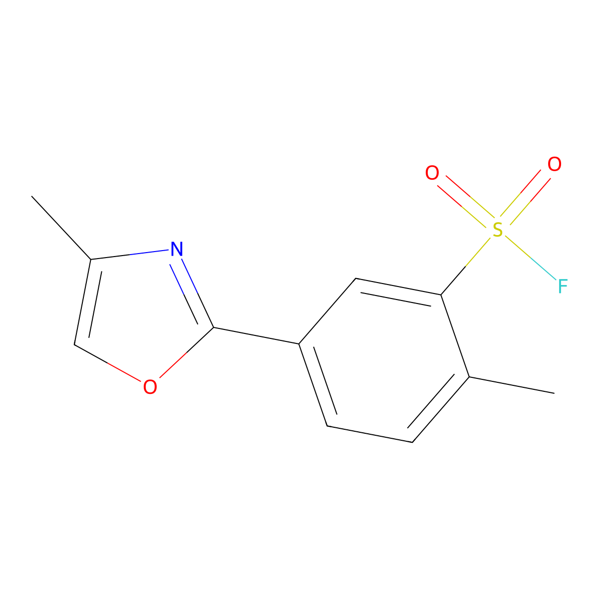 2-Methyl-5-(4-methyl-1,3-oxazol-2-yl)benzene-1-sulfonyl fluoride molecular structure, CAS 2137592-73-3