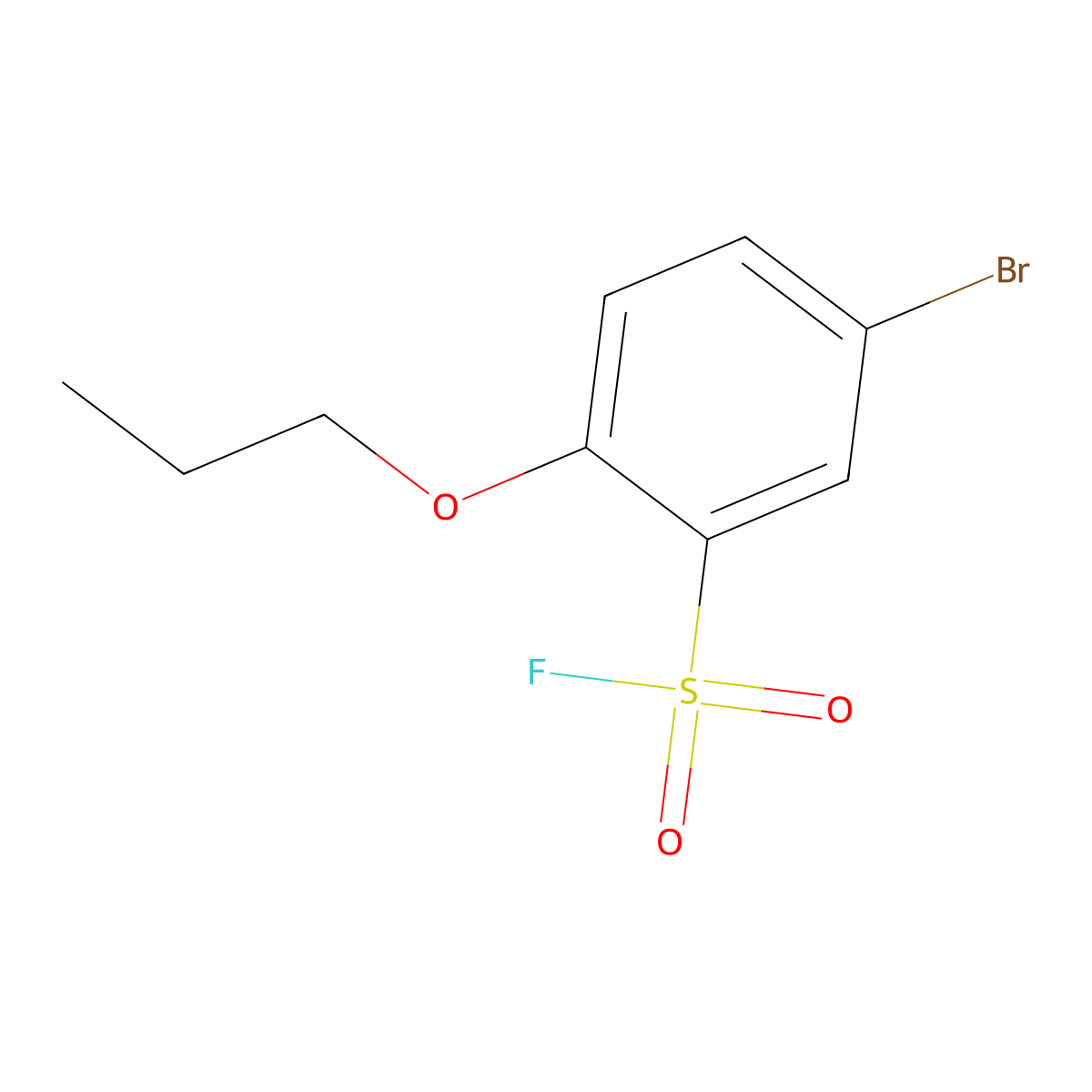 5-Bromo-2-propoxybenzene-1-sulfonyl fluoride molecular structure, CAS 2137592-79-9
