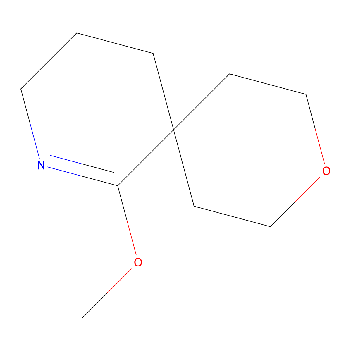 1-Methoxy-9-oxa-2-azaspiro[5.5]undec-1-ene molecular structure, CAS 2137592-80-2