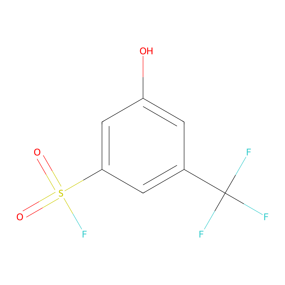 3-Hydroxy-5-(trifluoromethyl)benzene-1-sulfonyl fluoride molecular structure, CAS 2137592-84-6