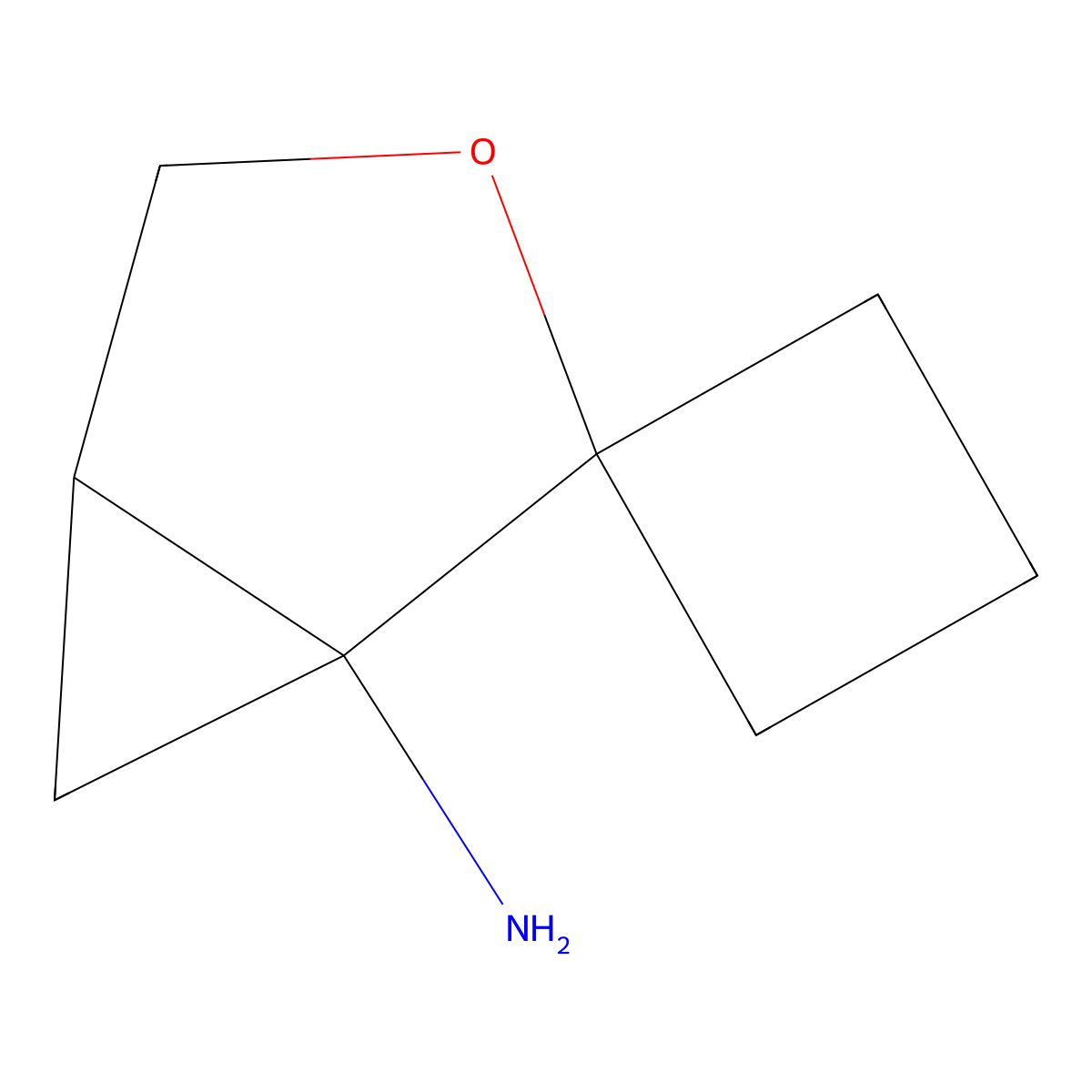 rac-(1R,5R)-3-oxaspiro[bicyclo[3.1.0]hexane-2,1'-cyclobutane]-1-amine molecular structure, CAS 2137593-03-2